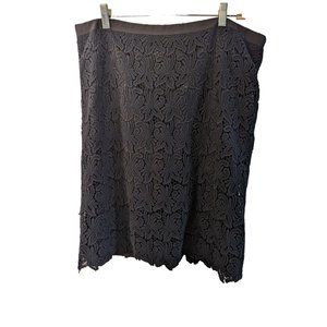 Talbots Black Lace fully lined knee length size 16